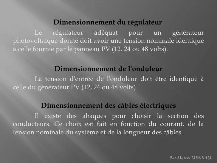 dimensionnement onduleur photovoltaique